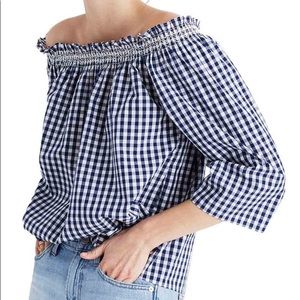 Madewell Gingham Off the Shoulder Top